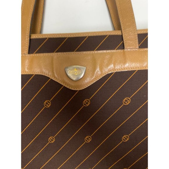 GUCCI Vintage XL Tote Bag in Canvas Fabric w/ - Picture 4 of 15